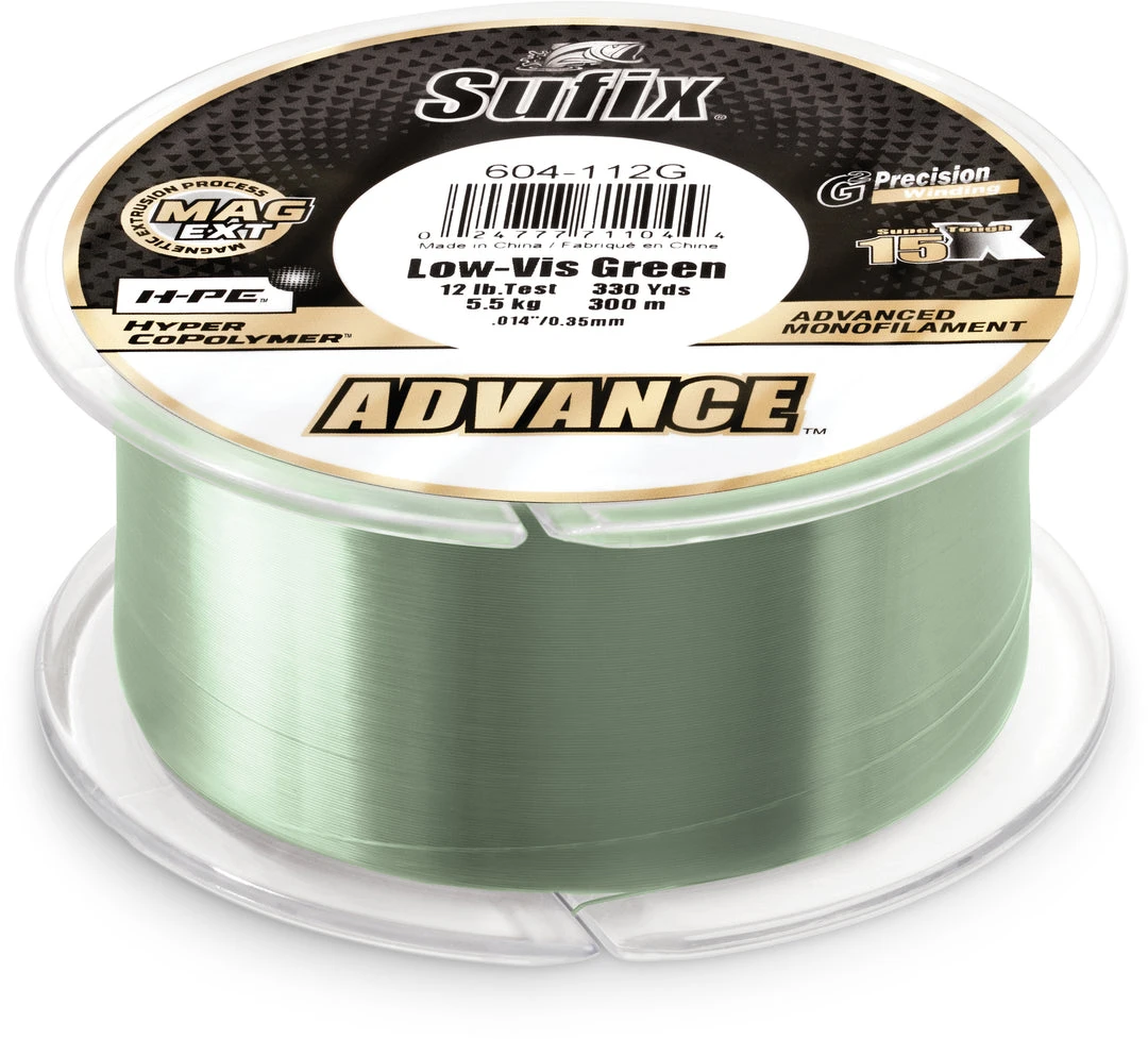 Sufix Advance Lo-Vis Green Monofilament 250-330 Yard Spools Line 1 Sufix Advance Lo-Vis Green Monofilament 250-330 Yard Spools Line