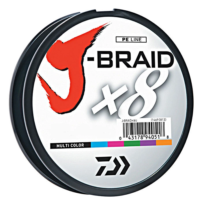 Daiwa J-Braid X8 Braided Line 330 Yards Multi-Color 1 Daiwa J-Braid X8 Braided Line 330 Yards Multi-Color