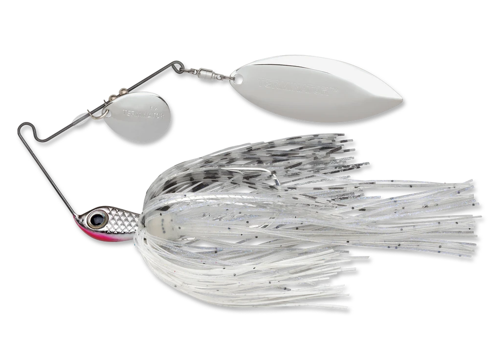 Baits Terminator Stainless Pulse Skirt Spinnerbait Colorado Willow 1/4 Oz. 4 Baits Terminator Stainless Pulse Skirt Spinnerbait Colorado Willow 1/4 Oz.