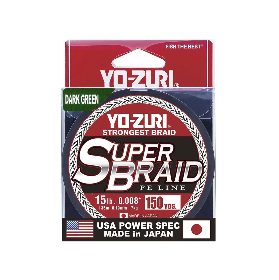 Yo-Zuri Superbraid Dark Green 150 Yards Superbraid Fishing Line 2 Yo-Zuri Superbraid Dark Green 150 Yards Superbraid Fishing Line
